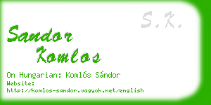 sandor komlos business card